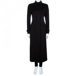 Pre Owned Armani Collezioni Black Cashmere Long Coat M