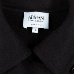 Pre Owned Armani Collezioni Black Cashmere Long Coat M