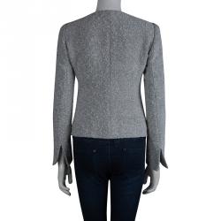 مملوكة مسبقًا جاكيت أرماني كوليزيوني رصاصي منقوش S