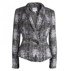 Pre Owned Armani Collezioni Marble Effect Textured Jacket M