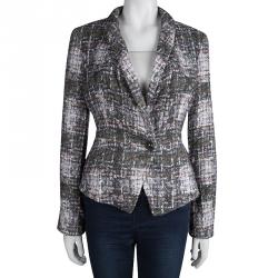 Pre Owned Armani Collezioni Marble Effect Textured Jacket M