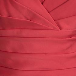 Pre Owned Armani Collezioni Red Satin Strapless Short Dress L