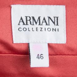 Pre Owned Armani Collezioni Red Satin Strapless Short Dress L