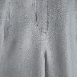 مملوكة مسبقًا Armani Collezioni Grey Linen Wide Leg Trousers L