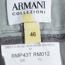مملوكة مسبقًا Armani Collezioni Grey Linen Wide Leg Trousers L