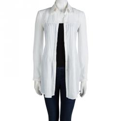 Pre Owned Armani Collezioni White Long Sleeve Top XS