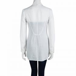 Pre Owned Armani Collezioni White Long Sleeve Top XS