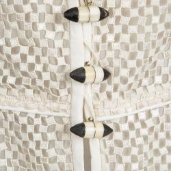 Pre Owned Armani Collezioni Cream Cutout Toggle Button Detail Blazer M