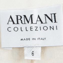 Pre Owned Armani Collezioni Cream Cutout Toggle Button Detail Blazer M