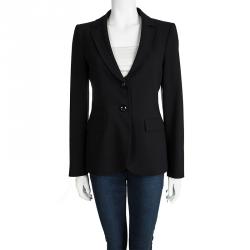 Pre Owned Armani Collezioni Black Wool Blazer M