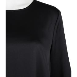 Pre Owned Armani Collezioni Black Ruffle Detail Long Sleeve Top L