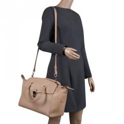 Aspinal of London Beige Leather Berkeley Satchel