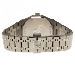 Pre Owned Audemars Piguet Silver Stainless Steel Diamond Royal Oak Women's Wristwatch 33MM