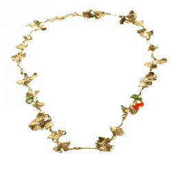 Aurélie Bidermann Tangerine Gold-plated Gingko Leaves Long Necklace