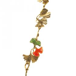 Aurélie Bidermann Tangerine Gold-plated Gingko Leaves Long Necklace
