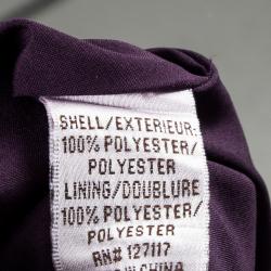 Pre Owned Badgley Mischka Couture Purple Lace  Embellished Shoulder Detail Long Sleeve Gown M