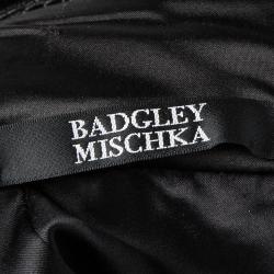Badgley Mischka Black Embellished Detail High Waist Pants S