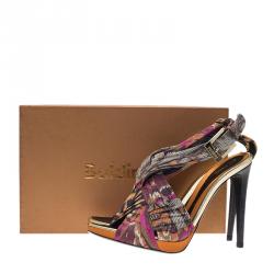 Baldinini Multicolor Floral Print Criss Cross Sandals Size 40