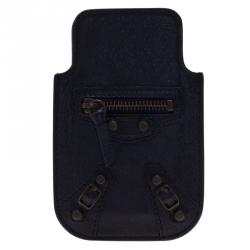 Pre Owned Balenciaga Black Leather iPhone 5/5S Case