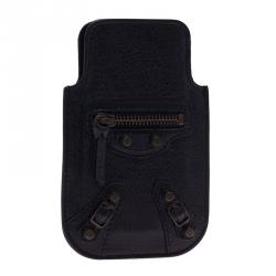 Pre Owned Balenciaga Black Leather iPhone 5/5S Case
