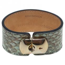 Pre Owned Balenciaga Python Padlock Bracelet