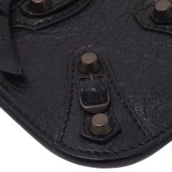 Pre Owned Balenciaga Black Leather Arena iPhone Case