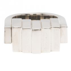 Balenciaga Squares Silver Tone Ring Size 56
