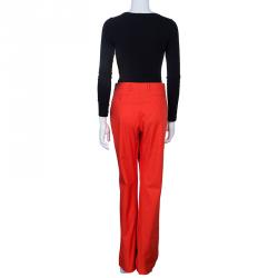 Pre Owned بنطلون بالنسياغا أحمر مفصل M