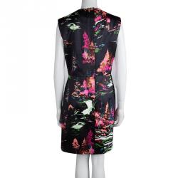 Pre Owned Balenciaga Multicolor Printed Landscape City Sleeveless Dress L