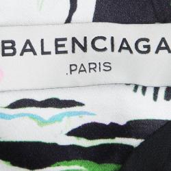 Pre Owned Balenciaga Multicolor Printed Landscape City Sleeveless Dress L