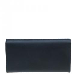 Pre Owned Balenciaga Black Leather Padlock Flap Wallet 