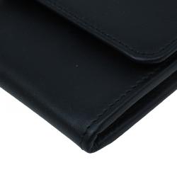 Pre Owned Balenciaga Black Leather Padlock Flap Wallet 
