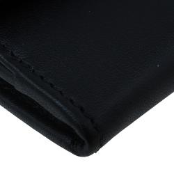 Pre Owned Balenciaga Black Leather Padlock Flap Wallet 
