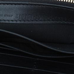 Pre Owned Balenciaga Black Leather Padlock Flap Wallet 