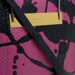 مملوكة مسبقًا Balenciaga Pink/Black Spalsh Python Mini Cable Shopper Tote