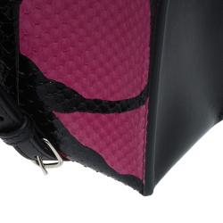 مملوكة مسبقًا Balenciaga Pink/Black Spalsh Python Mini Cable Shopper Tote