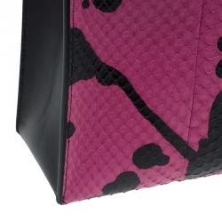 مملوكة مسبقًا Balenciaga Pink/Black Spalsh Python Mini Cable Shopper Tote