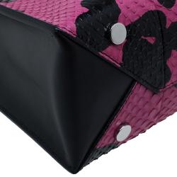 مملوكة مسبقًا Balenciaga Pink/Black Spalsh Python Mini Cable Shopper Tote