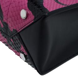 مملوكة مسبقًا Balenciaga Pink/Black Spalsh Python Mini Cable Shopper Tote