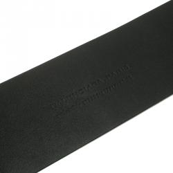 Pre Owned Balenciaga Black/Cream Leather Waist Belt 80 CM