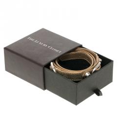 Pre Owned Balenciaga Giant Triple Tour Metallic Gold Bracelet M