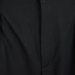 Pre Owned Balenciaga Black Wool High Waist Wide Leg Trousers L