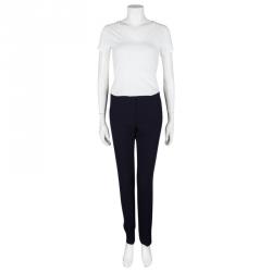 Pre Owned Balenciaga Navy Blue Tapered Trousers M