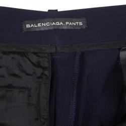 Pre Owned Balenciaga Navy Blue Tapered Trousers M