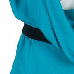 Pre Owned Balenciaga Turquoise Draped Top M