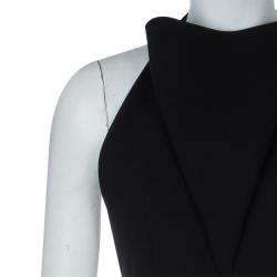 Pre Owned Balenciaga FW'13 Black Petal Silhouette Peplum Halter Dress M