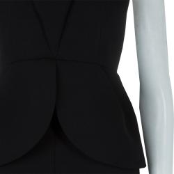 Pre Owned Balenciaga FW'13 Black Petal Silhouette Peplum Halter Dress M