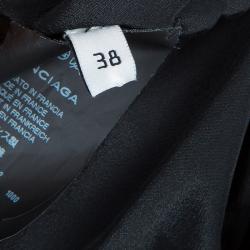 Pre Owned Balenciaga FW'13 Black Petal Silhouette Peplum Halter Dress M