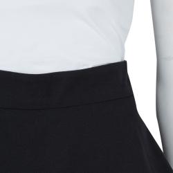 Balenciaga Paris Black Overlap Detail High Waist Shorts M
