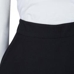 Balenciaga Paris Black Overlap Detail High Waist Shorts M